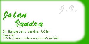 jolan vandra business card